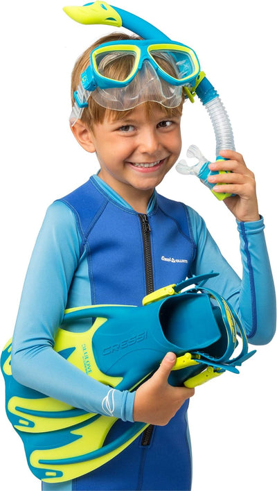 Cressi Junior-Schnorchel-Set für Kinder im Alter von 3 bis 8 Jahren – Maske + Trockenschnorchel + ve