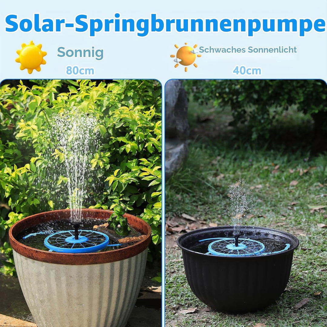 AISITIN Solar Springbrunnen für Aussen Verbessert 2025, 3,5W Solar Schwimmender Fontäne Pumpe mit Ve