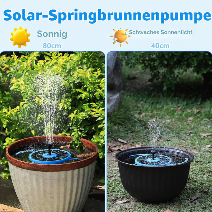 AISITIN Solar Springbrunnen für Aussen Verbessert 2025, 3,5W Solar Schwimmender Fontäne Pumpe mit Ve