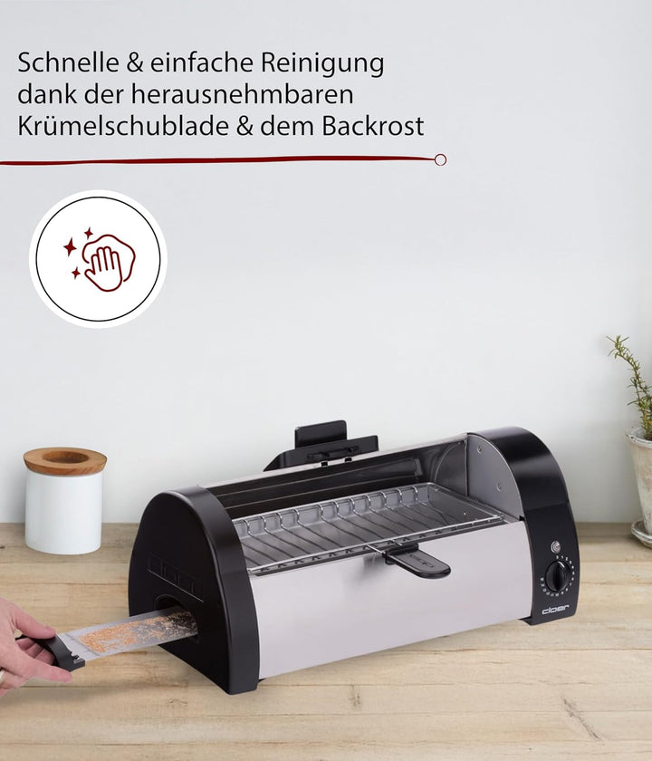 Cloer 3080 Brötchenbäcker zum Aufbacken von Brötchen, Kuchen oder Hefeteilchen 570 W, mattiertes, Ma