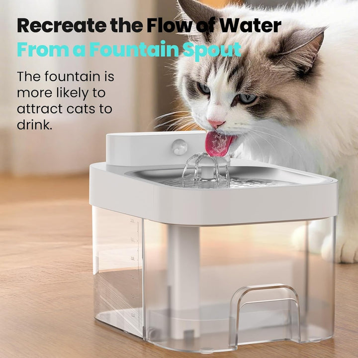 Katzenbrunnen mit App-Überwachung, 3L Frisch- & 1,35L Abwassersystem, Trinkbrunnen für Katzen, Filte