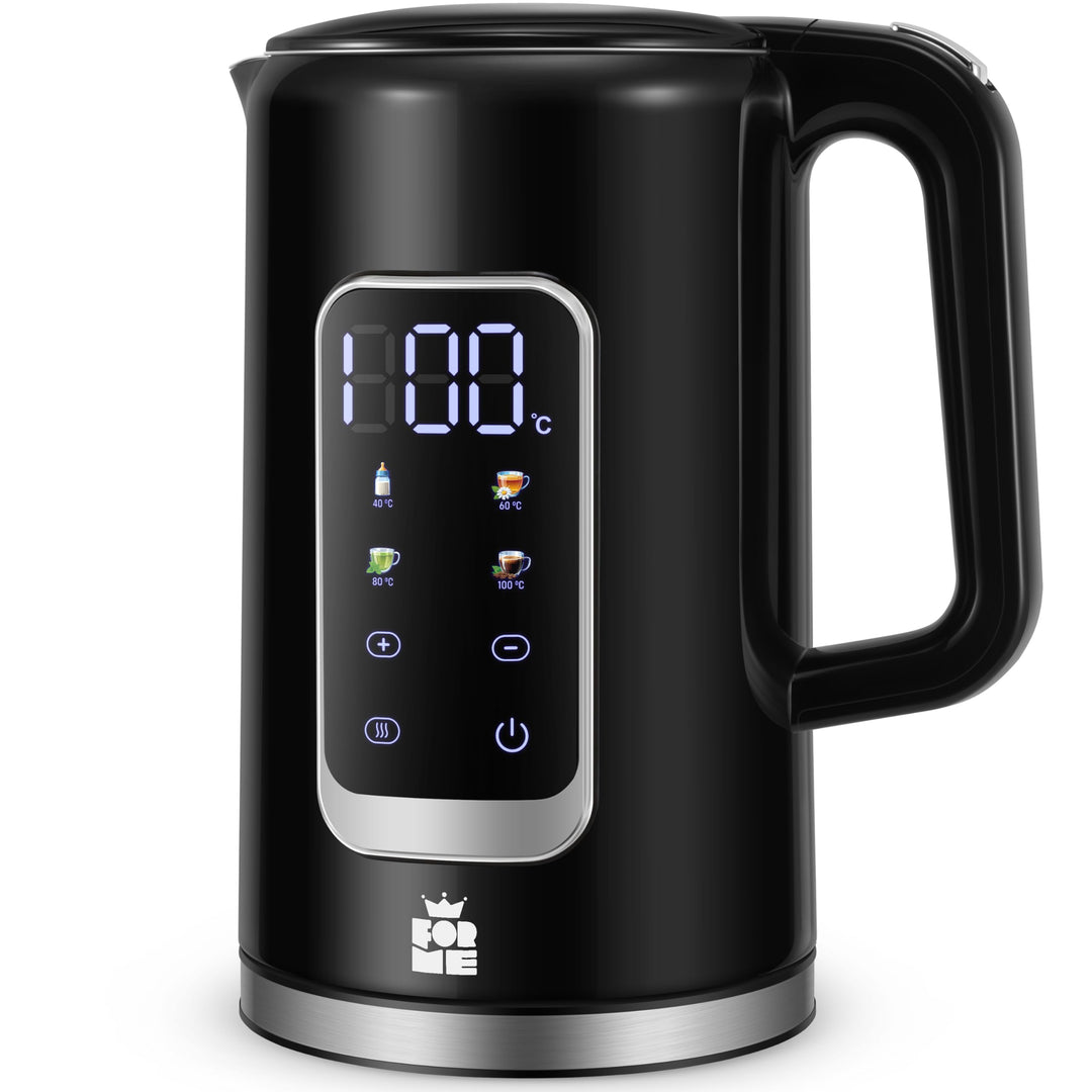ForMe Edelstahl Wasserkocher 1,7 L mit Temperatureinstellung Temperaturwahl 40-100°C I LED Digitale