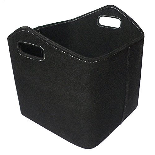 Filzkorb Kaminzubehör Holzkorb in verschiedenen Farben Höhe 37 cm (Schwarz), Schwarz