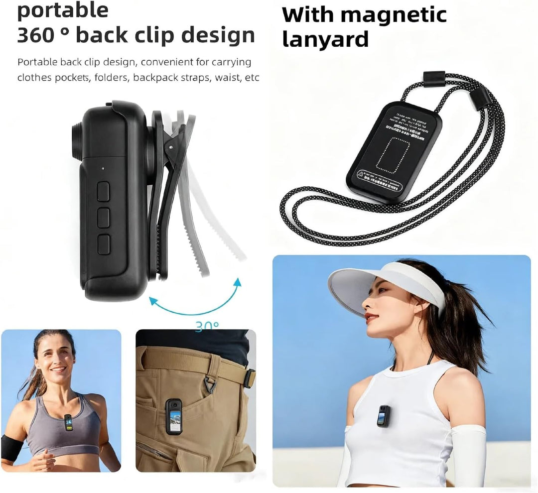 TKMARS Mini Action Kamera 1080P WLAN, 1,47” Touchscreen & 180° Drehbare Linse, Magnetische Bodycam m