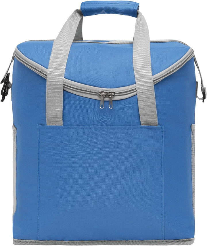 Preiswert&Gut Kühltasche mit Kühlfach & Netztaschen – 32 x 23 x 37 cm, ca. 24L Kühltasche in blau/gr