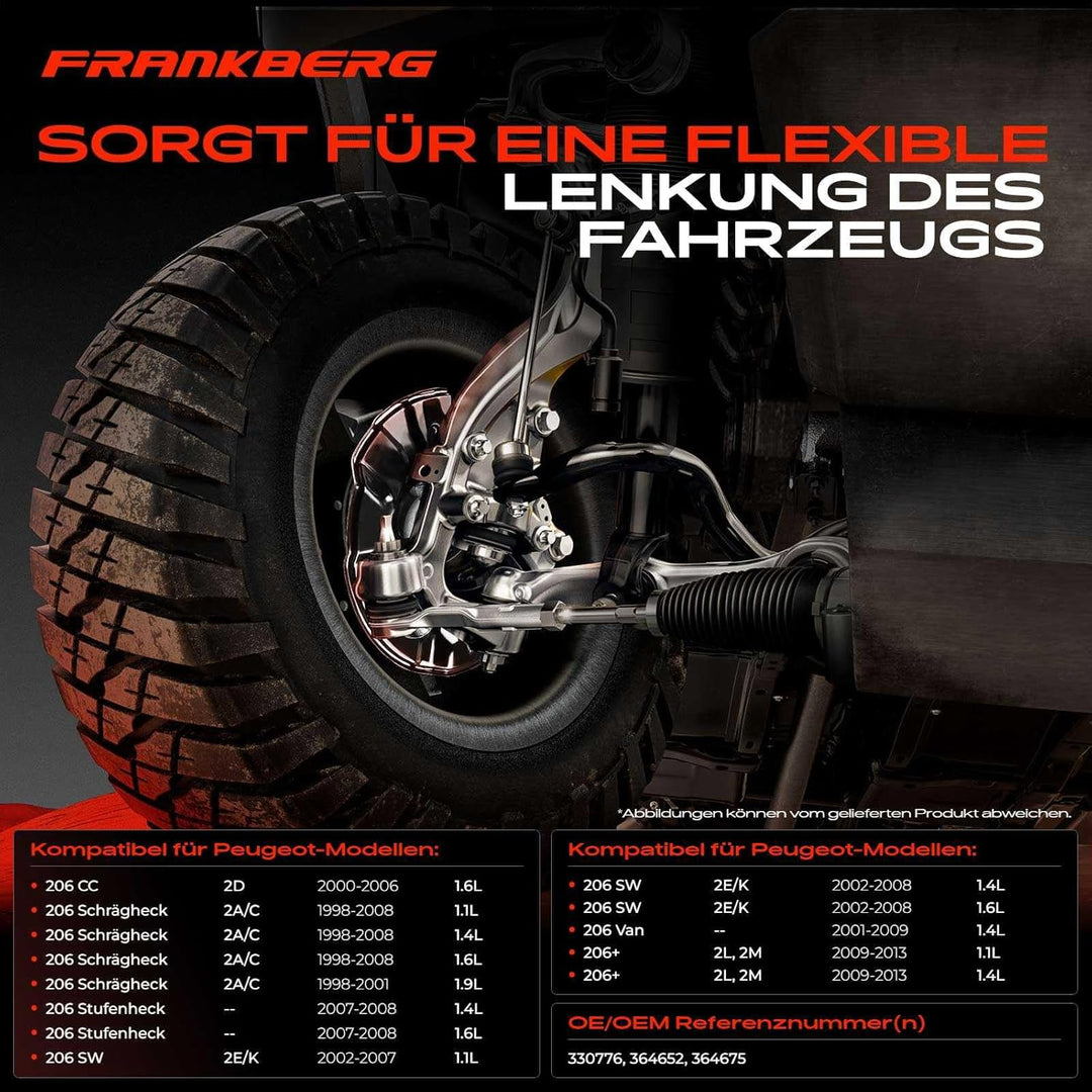 Frankberg Achsschenkel Radlagergehäuse komplett Vorderachse Links Kompatibel mit 206+ 2L 2M 2009-201