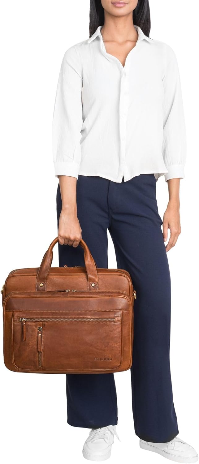 STILORD "Ace Aktentasche Leder Herren Damen Gross Business Tasche Echtleder Vintage für Laptop 15,6