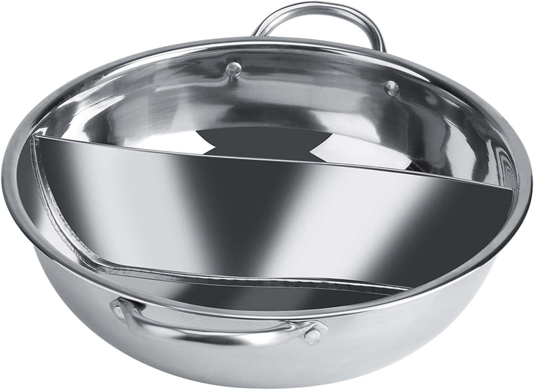 Hot Pot aus Edelstahl mit Trennung von Zwei Geschmacksrichtungen, Dicker Induktionsherd, Verwendbar