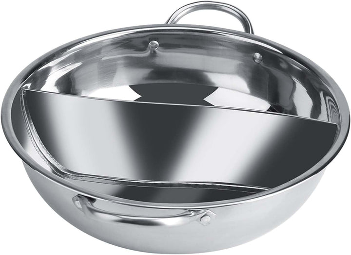 Hot Pot aus Edelstahl mit Trennung von Zwei Geschmacksrichtungen, Dicker Induktionsherd, Verwendbar