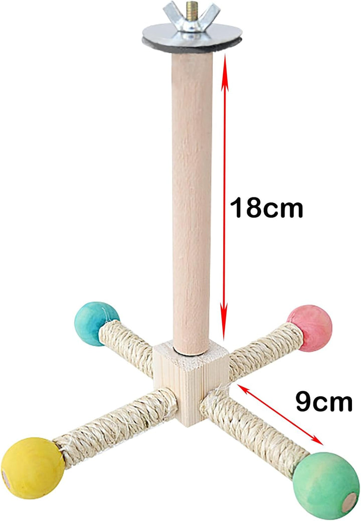 Vögel Spielzeug Holz Karussell Sitzstangen für Wellensittiche Papagei Vogelspielplatz Hängende Spiel