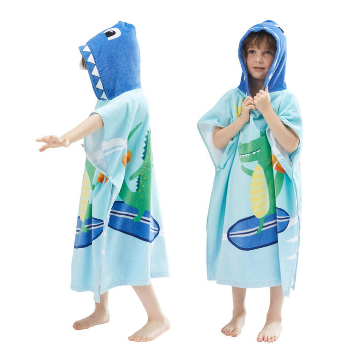 BANGSAUR Kinder Strand Pool Bad Kapuze Poncho Handtuch, 100 Baumwolle Surf Wickeltücher Wickel, Baby