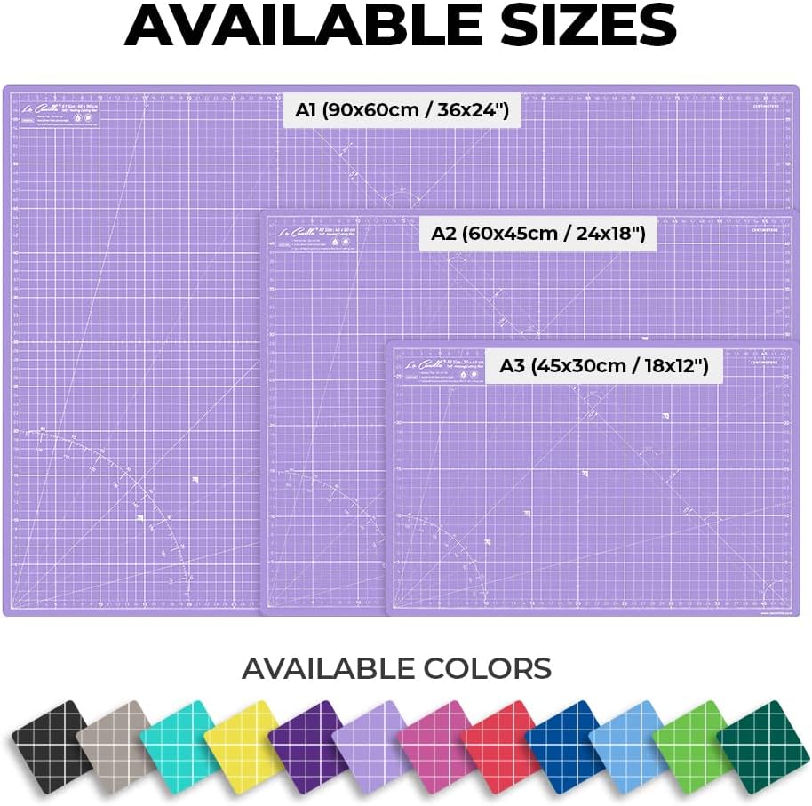 La Canilla Schneidematte A2 Selbstheilend (60x45 cm - 24x18") Cutting Mat Schneideunterlage für Bast