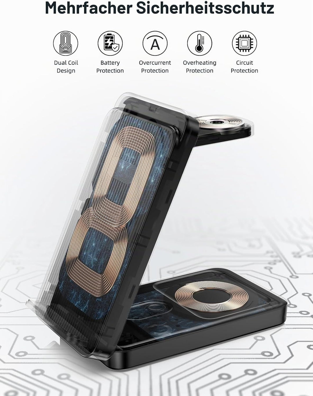 Induktive Ladestation für Google Pixel Watch 3/2, 3 in 1 Google Pixel Ladegerät für Google 10/9/9 Pr