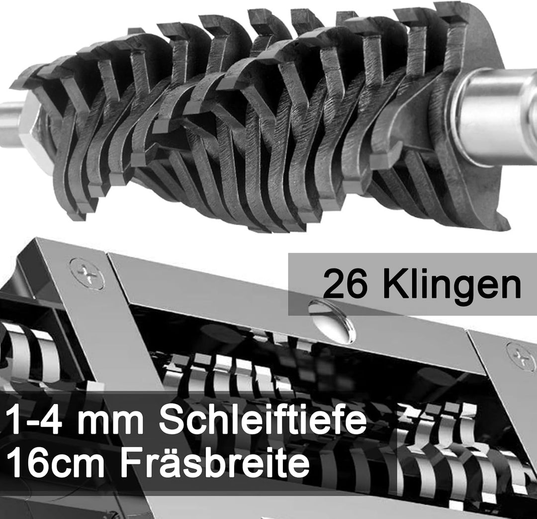 VonVVer Betonschleifer 160mm Sanierungsfräse Betonfräse 1680W Schleifer Putzfräse Mauerfräse Hand-Tr