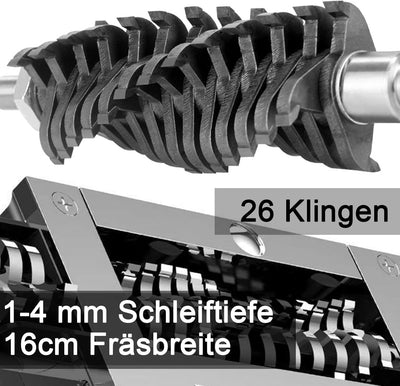 VonVVer Betonschleifer 160mm Sanierungsfräse Betonfräse 1680W Schleifer Putzfräse Mauerfräse Hand-Tr