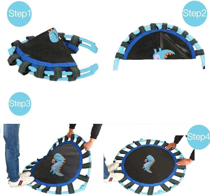 96,5 cm grosses Mini-Trampolin für Kinder, faltbar, Fitness-Trampolin mit verstellbarem Handlauf und