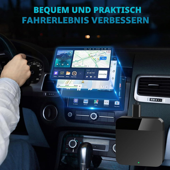 Wireless Android Auto Adapter mit integriertem Kabel, Android Auto Kabellos Adapter für Auto, Plug &amp;