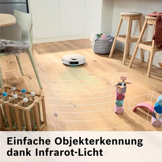 Bosch Smarter Saugroboter mit Wischfunktion Spotless Advanced + BCRD2W | Vision Objekterkennung, Ant