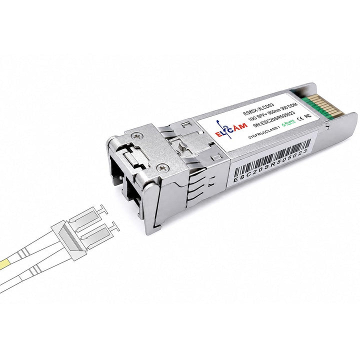 Elfcam - 10Gb SFP+ Glasfaser-Transceiver-Modul, LC/UPC Duplex Multimode-Anschluss (OM3/OM4), 10GBase