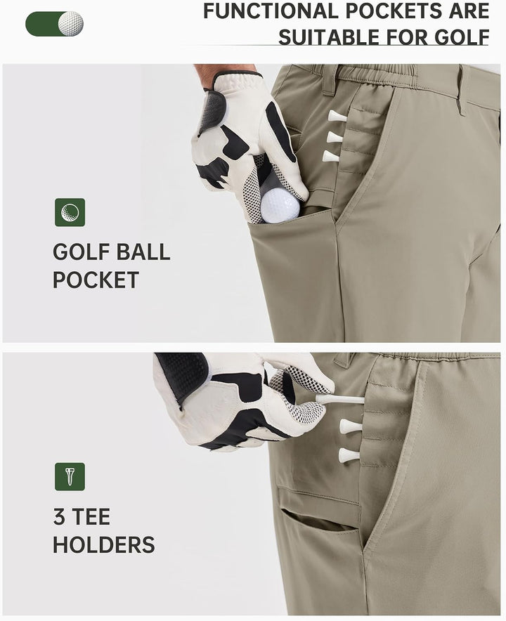 33,000ft Herren Golf Shorts Stretch Bermuda Shorts UPF 50+ Leichte Kurze Golfhose Chino Shorts Summe