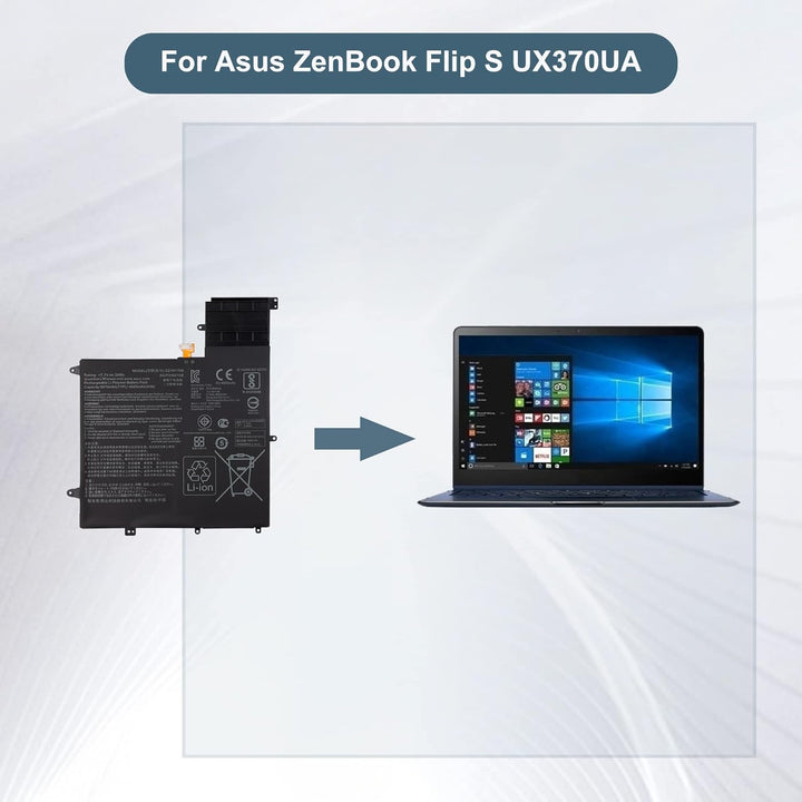 E-yiiviil Ersatzakku C21N1706 Kompatibel mit Asus ZenBook Flip S UX370UA UX370UAF UX370UAR