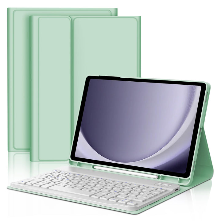 Hülle mit Tastatur für Samsung Galaxy Tab A9 Plus 11 Zoll 2023, QWERTZ Deutsche Magnetisch Abnehmbar