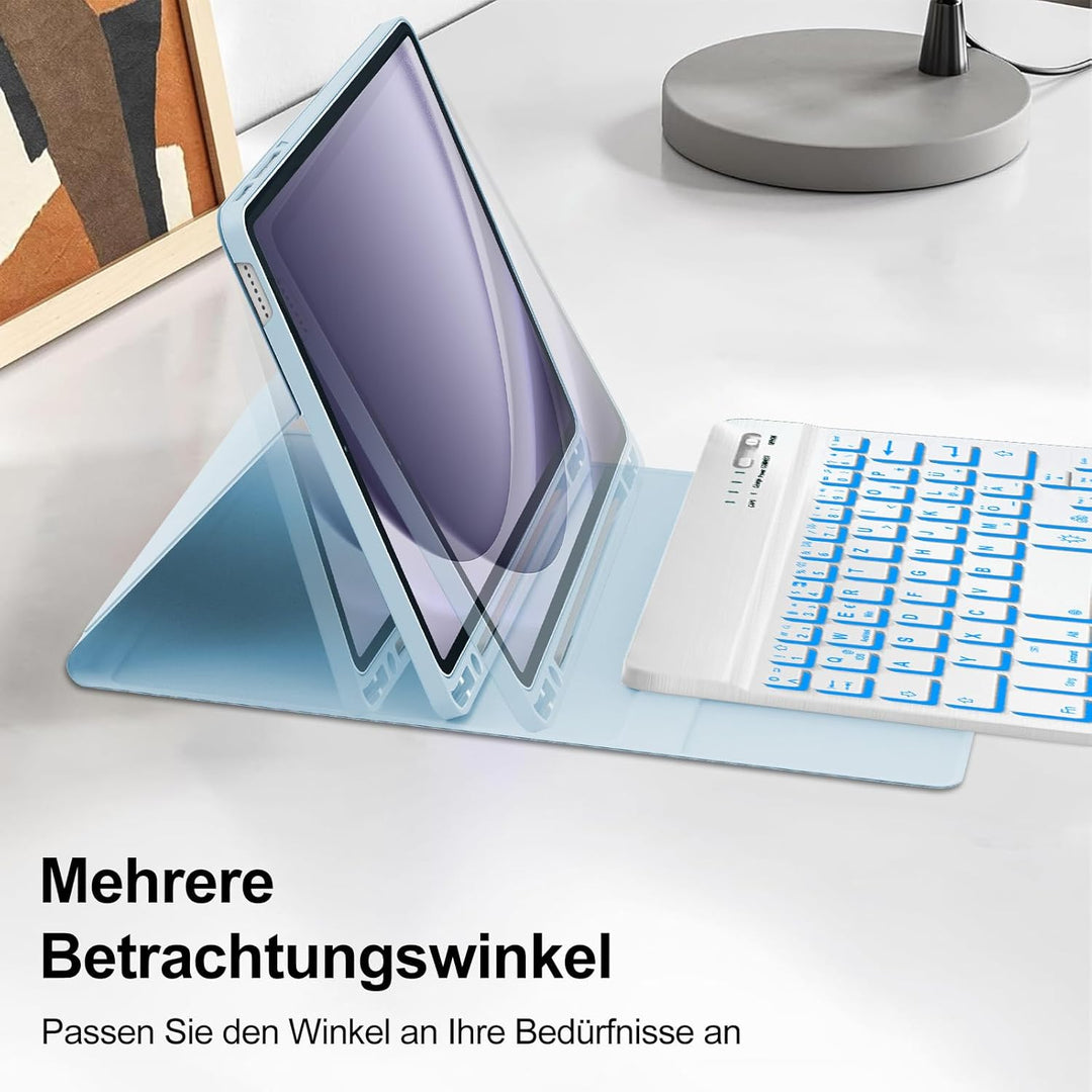 IVEOPPE Hülle mit Tastatur für Samsung Galaxy Tab A9 8.7", Tastatur für Samsung Tablet A9 2023, Magn