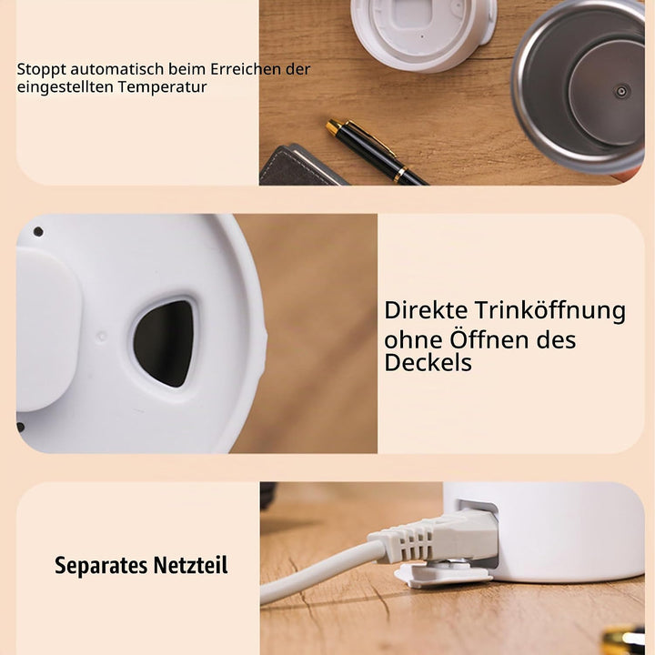Elektrischer Reisewasserkocher Klein 475ml, 4 Temperatureinstellbar, Tragbarer Reise Wasserkocher 30