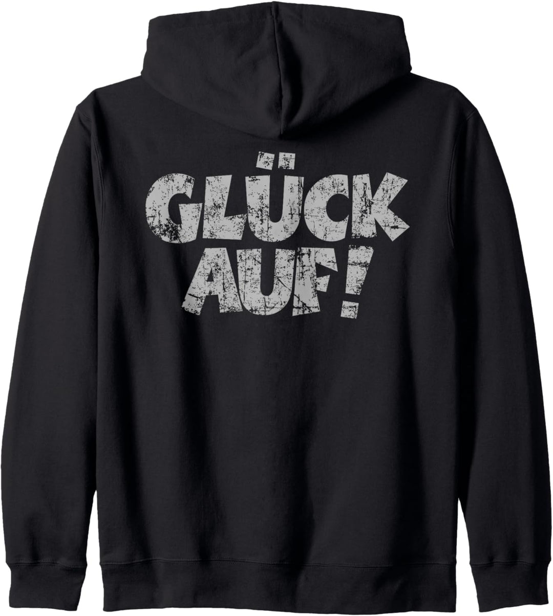 Glück Auf (Vintage Grau) Bergbau Bergmann Kapuzenjacke