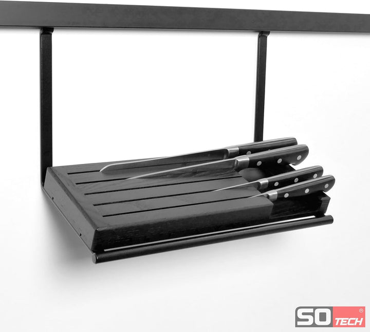 Kesseböhmer Linero style Messerhalter schwarz 352 x 150 x 256 mm zum Einhängen von SOTECH, Messerhal