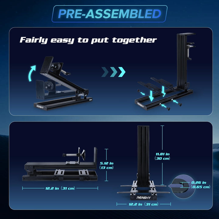 Reashy Hotas-Halterung, Joystick-Halterung, Aluminium-Flight-Stick-Schreibtischhalterung für Logitec