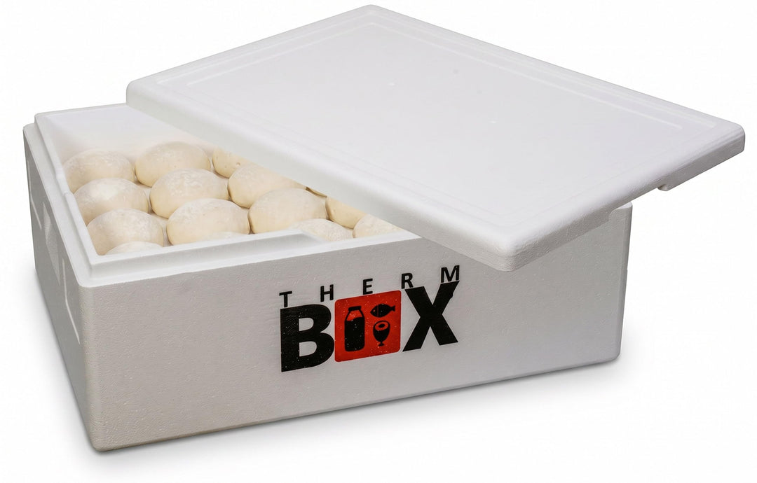 THERM BOX 53W Gärbox Styroporbox 53 Liter Innen 62,5 x 44 x 20 cm Wandstärke 3 cm Thermobox Isolierb