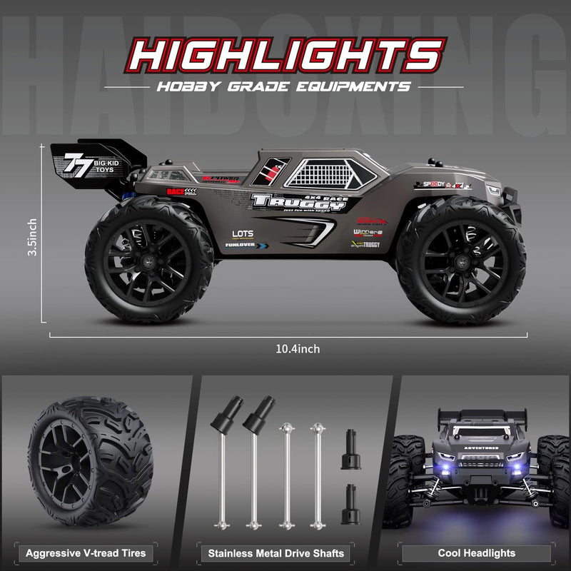 HAIBOXING Ferngesteuertes Auto, 1:18 RC Cars 36 km/h Hobby RC Auto mit Lights, 2,4 GHz Wasserdichter