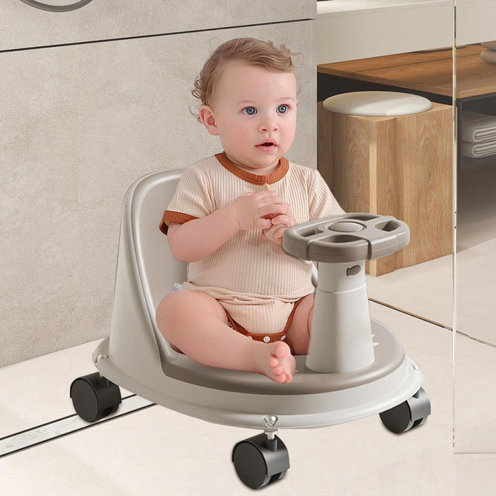 Baby Bade Sitz, Rutschfester Badewannensitz Für Babys, Mit Lenkrad Und Rädern, Baby Badesitz Ab 6 Mo