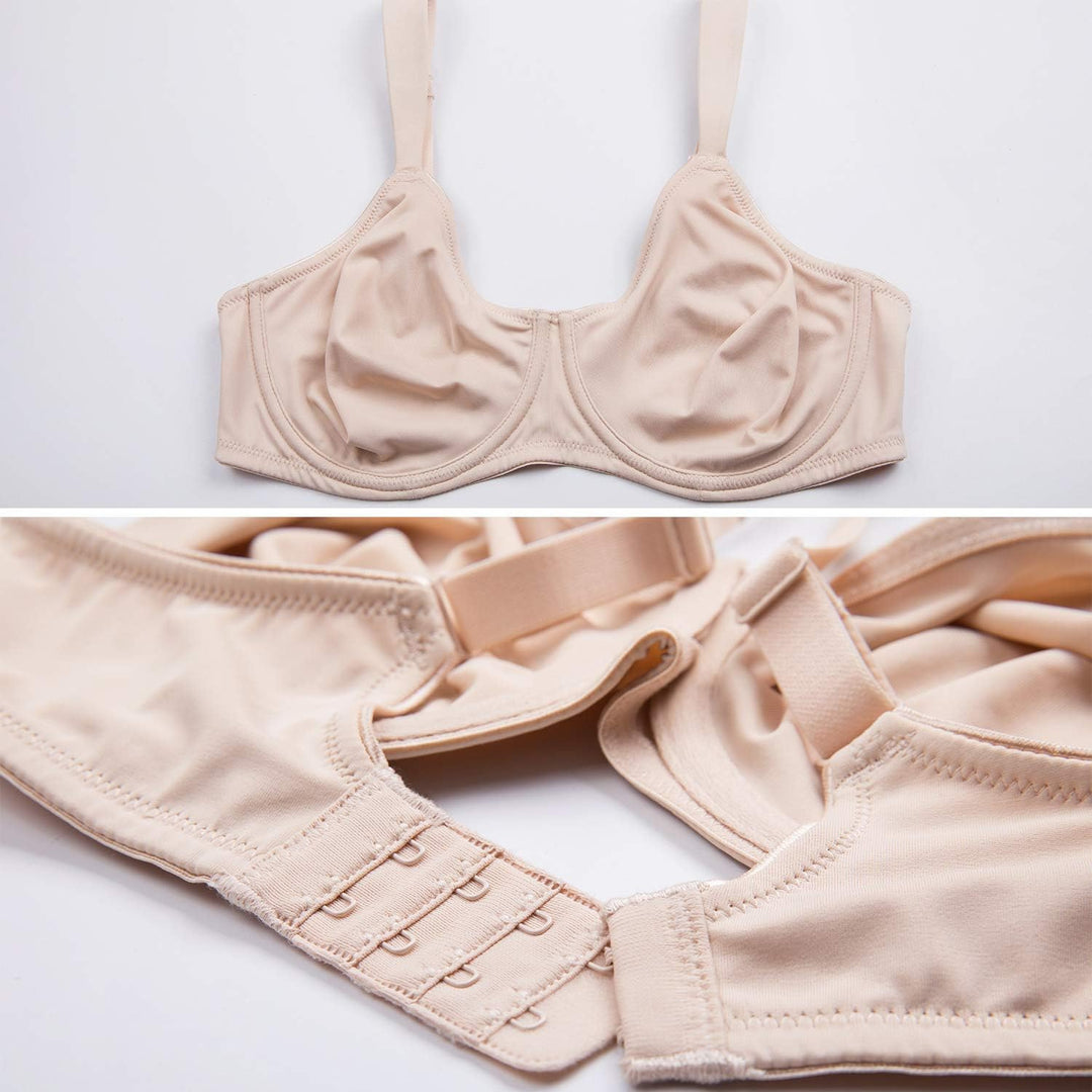 DELIMIRA Damen T-Shirt Minimizer BH mit Bügel Grosse Grössen Ohne Gepolstert 110D Beige, 110D Beige
