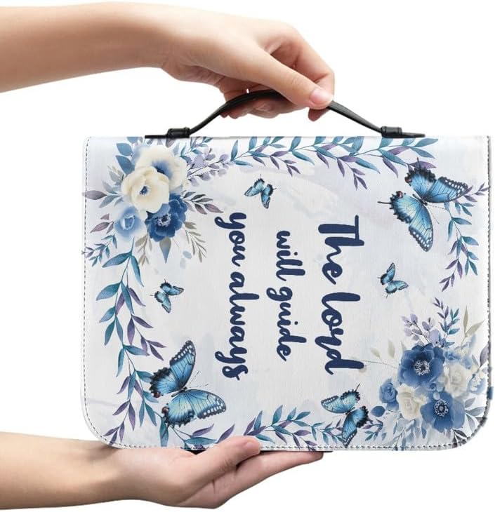 Kuiaobaty Lord Saying Handgriff Bibeltasche für Frauen, christliches Geschenk, Schmetterlings-Blumen