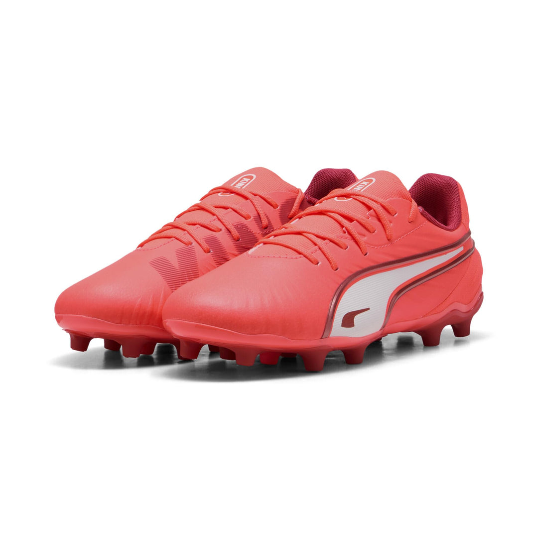PUMA Unisex Kinder King Match Fg/Ag JrSoccer Shoe 28 EU Glowing Red Puma White Red Fire, 28 EU Glowi