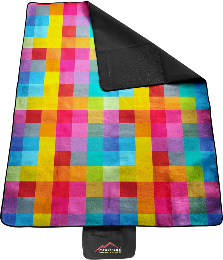 normani Outdoor Campingdecke Fleece mit Tragegriff wasserdicht isoliert Bunt 140 x 180 cm, Bunt 140