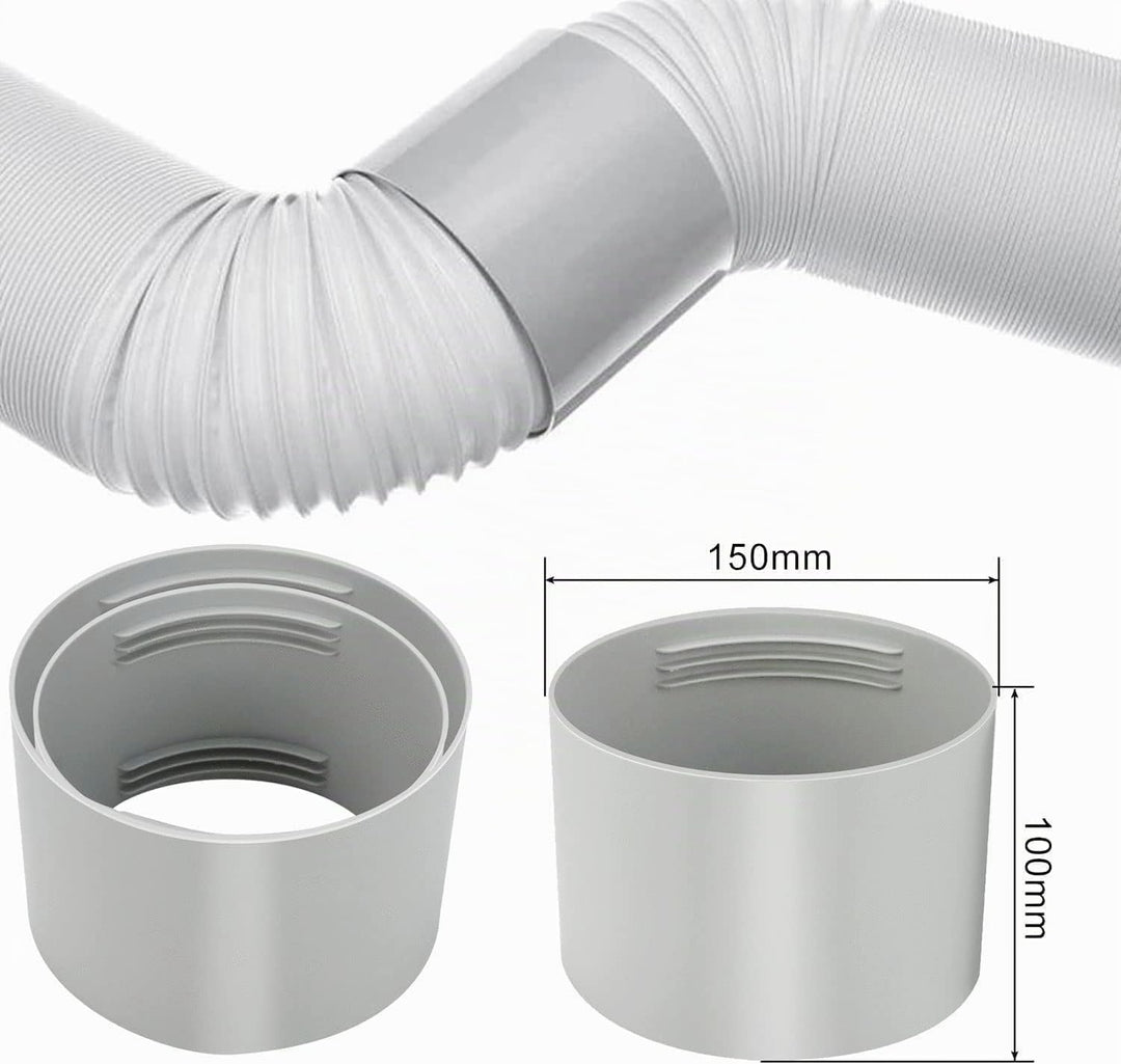 Abluftschlauch Klimagerät mit Adapter 150 mm 1.5m,Lüftungsrohrverbinder,Klimaanlage Abluftschlauch 1