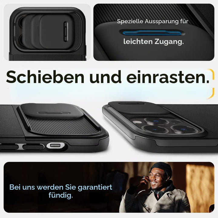 Spigen Optik Armor MagFit Hülle Kompatibel mit iPhone 14 Pro Max -Schwarz, Schwarz