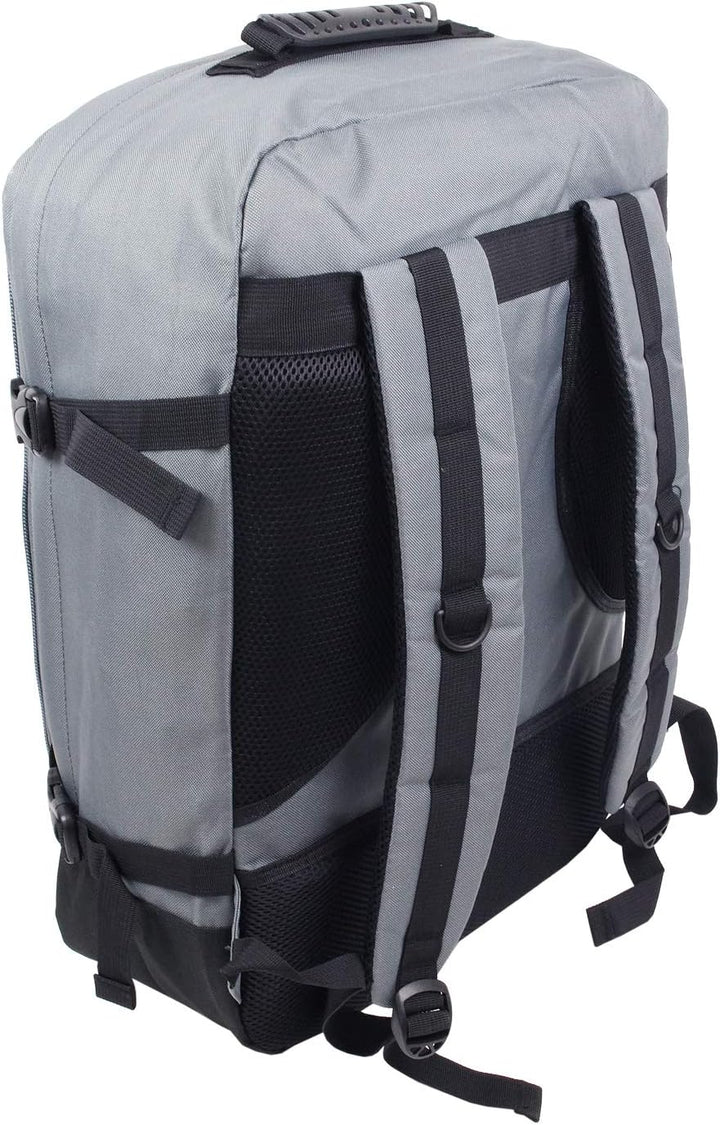 Reiserucksack Handgepäck Boarding Format für maximales Fassungsvermögen gross robust leicht (Grau)