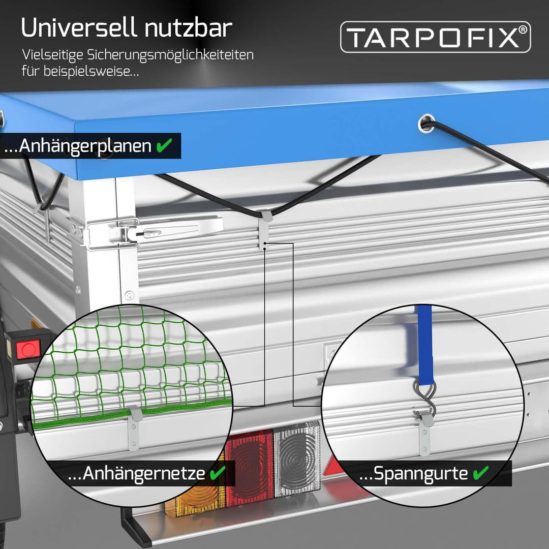 Tarpofix® Planenhaken Netzhaken inkl. Schrauben für Anhänger Plane (20 STK.) - langlebige Abspannhak