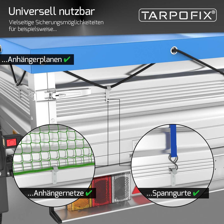 Tarpofix® Planenhaken Netzhaken inkl. Schrauben für Anhänger Plane (20 STK.) - langlebige Abspannhak