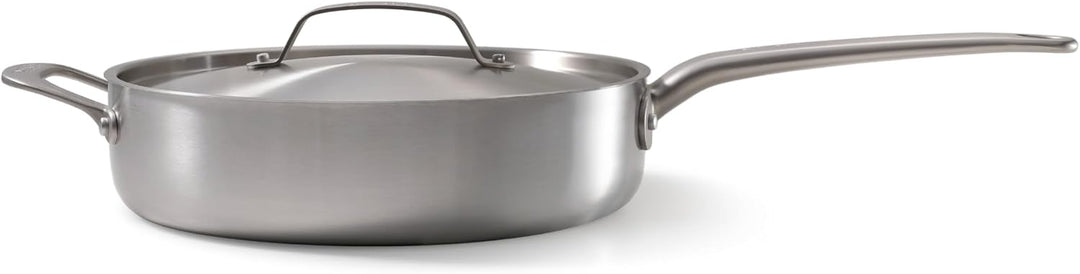 Skottsberg Edelstahl‑Schmorpfanne mit Deckel - Ø 28cm – PFAS‑frei, spülmaschinenfest - für Induktion