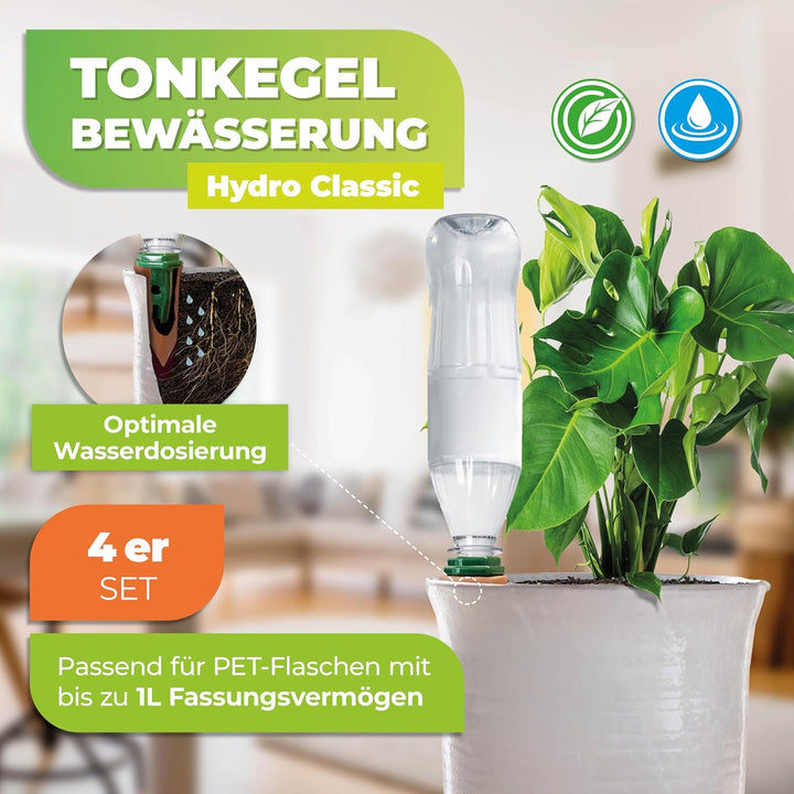 Bio Green Pflanzen Bewässerung Hydro Classic Tonkegel, terracotta/grün - für PET Flaschen Classic 4