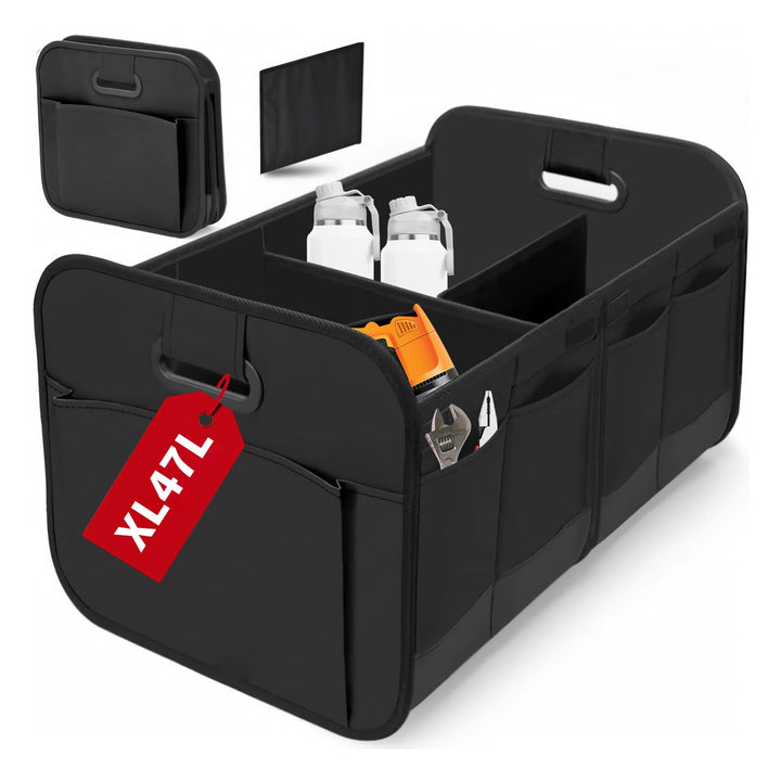 Faltbare Kofferraum Organizer-Box, Grosser wasserdichter Auto Organizer mit abnehmbaren Trennwänden