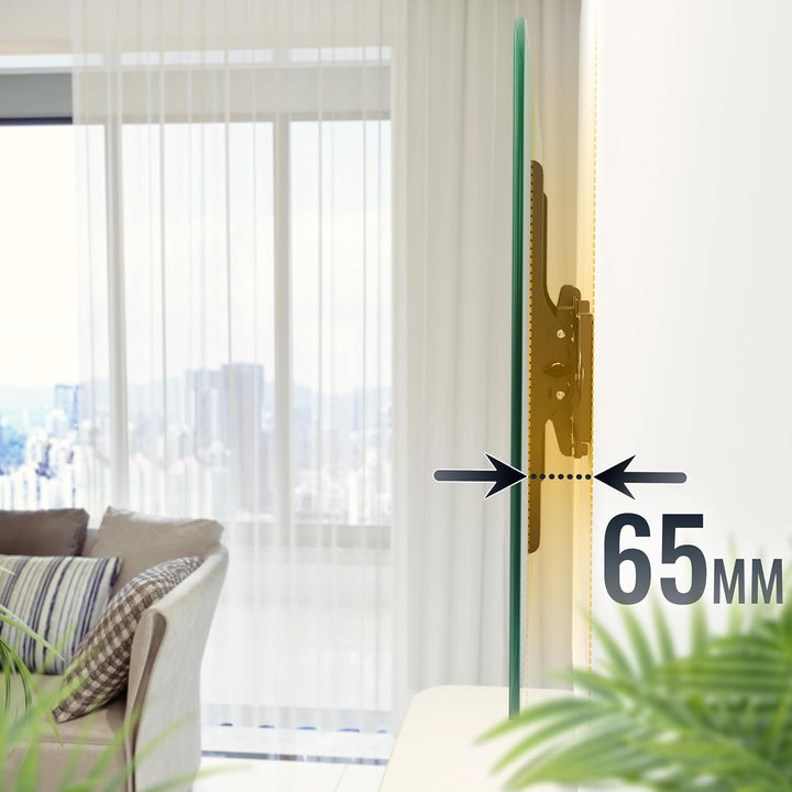 RICOO TV Wandhalterung Fernseher Neigbar Flach Slim für 37-80 Zoll, Universal TV Halterung R07, Fern