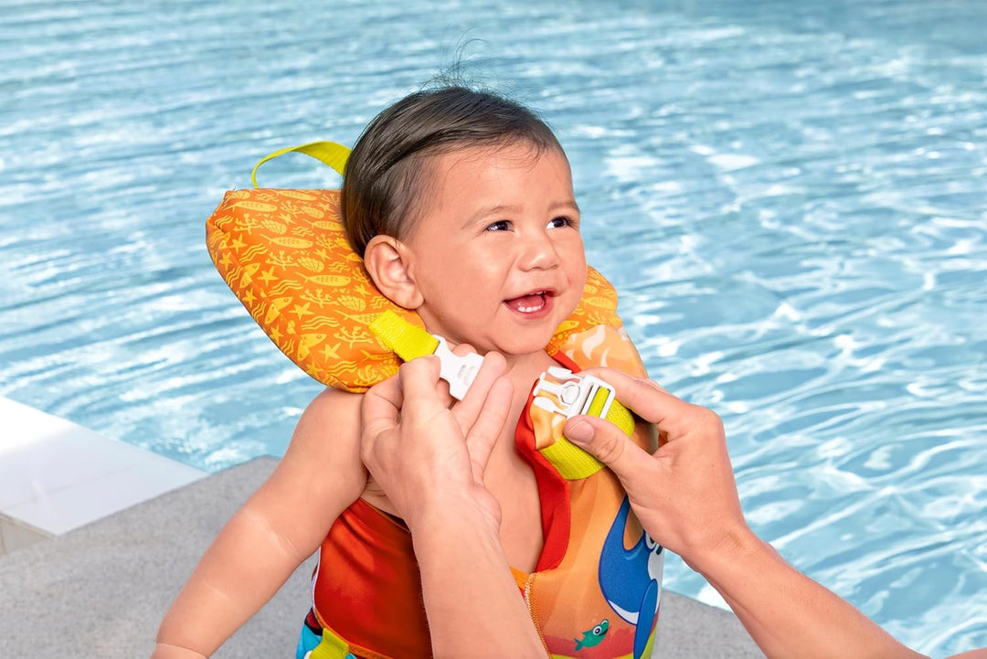 Bestway Schwimmweste Kleiner Wal mit Textilbezug, 0-2 Jahre