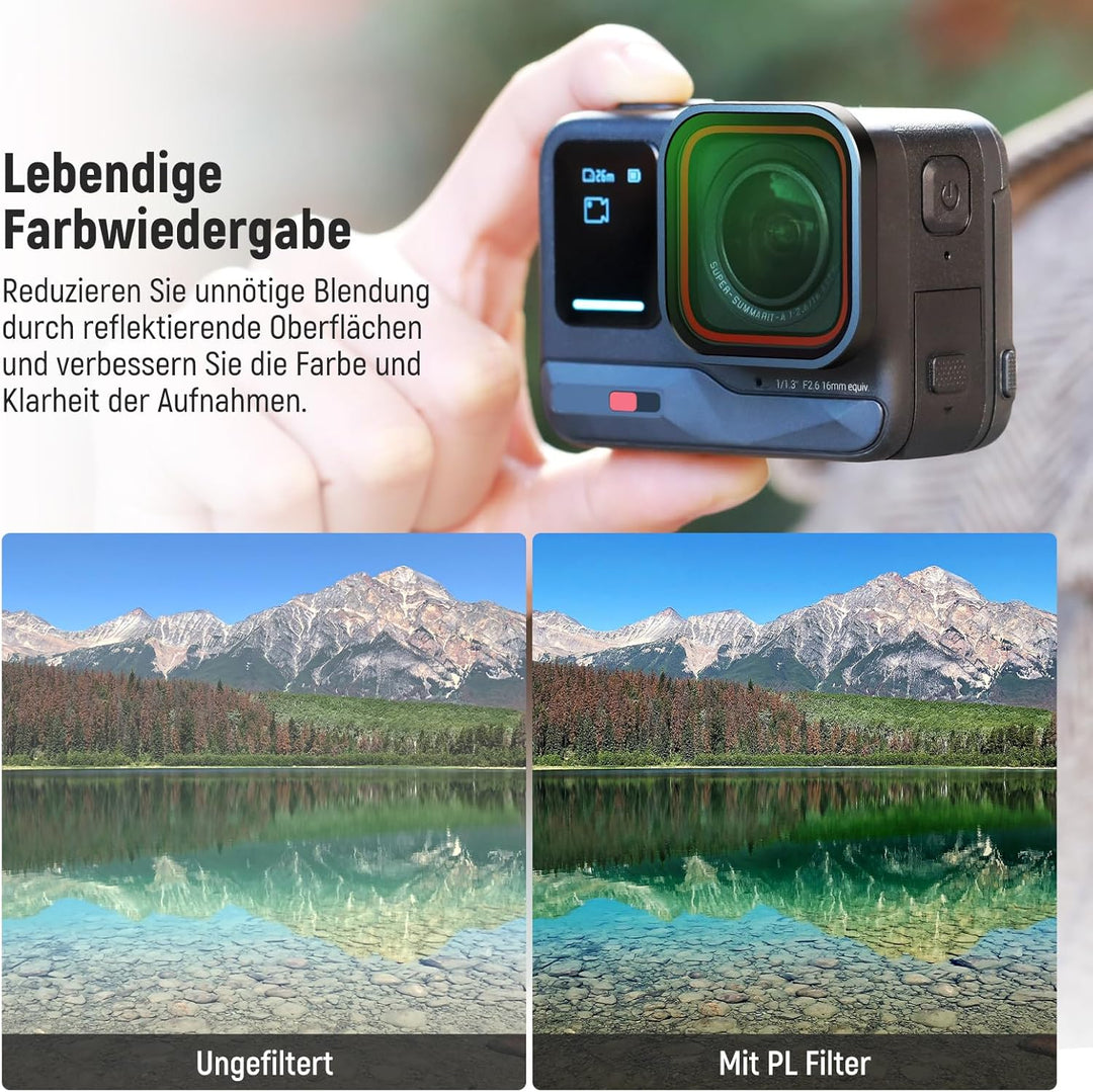 NEEWER ND & CPL Filter Set Kompatibel mit Insta360 Ace Pro, ND16 ND32 ND64 CPL 4er Pack Action Kamer