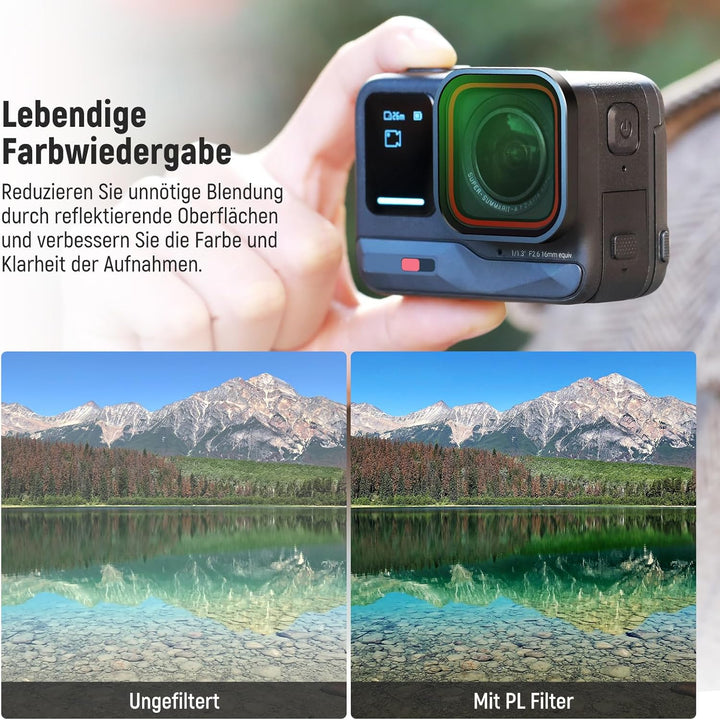 NEEWER ND & CPL Filter Set Kompatibel mit Insta360 Ace Pro, ND16 ND32 ND64 CPL 4er Pack Action Kamer